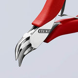 Knipex Tools 35 41 115 Alicates electrónicos, puntas semicirculares en ángulo, suaves, 4.5 pulgadas