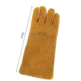 Guantes  de Soldador Cuero Alta Temperatura de Resistencia al Desgaste Sección de Aislamiento Caliente Línea de Fuego Soldadura eléctrica Soldadura