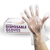 500 Guantes de Polietileno Sin Talco Transparentes Libre de Látex y BPA Propiedades Anti-Estáticas para Uso Doméstico Cocina y Protección de Seguridad para el Trabajo (- Grande)