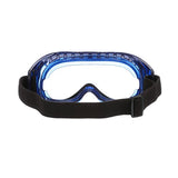 Sellstrom Gafas de seguridad Odyssey II S80200, antiniebla, resistente a los arañazos, protector de ojos sin látex para hombres y mujeres con lente transparente de doble panel, marco azul