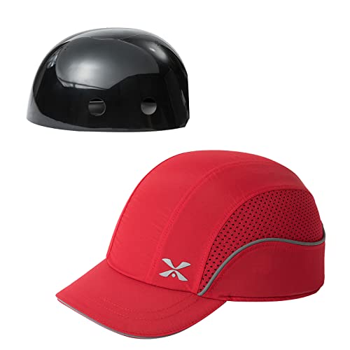 Gorra de Seguridad, Ligera, de Seguridad, Resistente, protección para la Cabeza, Transpirable, Gorra de protección para la Cabeza (M18109H-rojo-ala Corta)