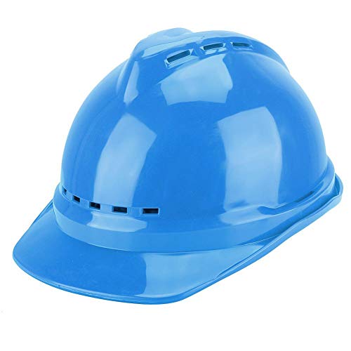 Casco Seguridad de ABS Recto Grueso, Protección Cabeza del Sitio Construcción Trabajador, Casco Rígido Ventilado y Transpirable Cinco Colores Disponibles(Azul)
