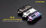 Nitecore TIP 2017 360 lúmenes USB recargable de acero inoxidable llavero de luz con la marca EdisonBright cable de carga USB