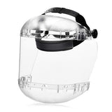 Protector facial de seguridad de doble corona con casco de trinquete y protector de barbilla, tinte transparente, revestimiento antivaho Sta-Clear, corona transparente, S38440