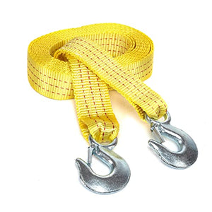 NEIKO 51005A - Correa de remolque resistente con ganchos, 2 pulgadas por 20 pies, correa de poliéster tejida y capacidad de 10 libras, correa de recuperación de camiones HD y correa de remolque ATV, cuerda de remolque para vehículos