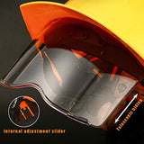 Casco De Obra, El Casco De Seguridad Industrial MáS Ligero. Lente Oculta RetráCtil, DiseñO De RetencióN De La Barbilla, Refuerzo Resistente del Remache.