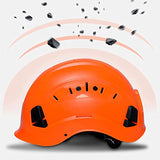Casco de Seguridad Industrial con Gafas Casco Protector al aire Libre Ajustable para Escalada de Construcción/Black/A