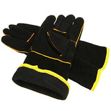 Guantes de soldador servicio pesado 1 par soldadores de cuero de cuero guantes de cuero de cuero guantes de soldadura de soldadura negra guantes