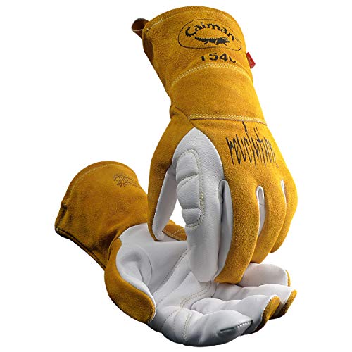 Guantes de soldador y fundición, color dorado, M