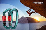 Paliston Mosquetones de Escalada con Seguro 25kN Mosquetón de Escalada Certificado CE Mosquetón en Forma de D Verde 3pcs