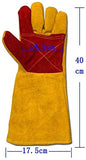 Mini guantes Guantes guantes ignífugos y resistentes al desgaste de alta temperatura guantes de resistencia de aislamiento estrella del fuego de largo Sección Espesar Protección Soldadura amarillo
