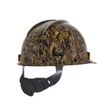 Gorra de seguridad con suspensión de trinquete Fas-Trac III | Carcasa de polietileno, correas de corona autoajustables – Tamaño estándar en camuflaje de campo de petróleo