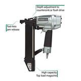Metabo HPT N5008AC2 - Grapadora neumática, grapas de 7/16 pulgadas, corona estándar de calibre 16, cargador de alta capacidad, mecanismo de conducción de válvula de cilindro