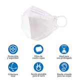 Seviete Set de 10 Cubrebocas Certificado KF94 Estilo Coreano. Máscara facial para adulto protección premium de 4 capas de filtración y proteccion contra particulas. Ajustador nasal oculto. Empaque Invidivual. Tapabocas que brinda seguridad y cuidado entre