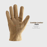 Guantes de trabajo de cuero para niños, 2 pares de guantes de jardinería, guantes de jardín para niños de 2 a 9 años (mediana edad de 4 a 6 años), color marrón