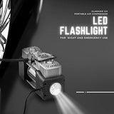 OlarHike Compresor de aire portátil de 12 V, inflador de neumáticos de doble cilindro de 150 PSI, bomba de neumáticos resistente con luz nocturna LED, apagado automático para todoterrenos/camiones