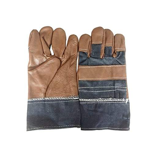 Guantes de soldador de cuero duradero resistente al fuego Guantes de soldador de cuero Guantes de seguridad Guantes de seguridad for soldadura Herramientas manuales de trabajo Gu