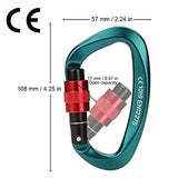 Paliston Mosquetones de Escalada con Seguro 25kN Mosquetón de Escalada Certificado CE Mosquetón en Forma de D Verde 3pcs