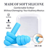 Tapones para oidos para dormir,Tapones Oídos de Espuma,Tapones de silicona reutilizables - 3 pares SNR 31, tapones suaves y cómodos para reducir el ruido para nadar, dormir, avión con estuche de viaje