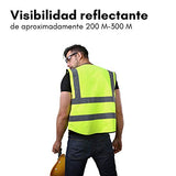Simonetta Vespetti Chaleco de Seguridad con Tiras Reflectantes y Cierre, 3 Piezas, 3 Bolsillos Exteriores, 1 Bolsillo Transparente, Perfecto para Industria y Otras Actividades, Poliéster (CH, Verde, 3)