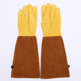 Guantes de soldador de cuero resistente al calor de cuero Larga espina a prueba de jardinería Guantallas de horno l 1 Pair, Guantes de soldador
