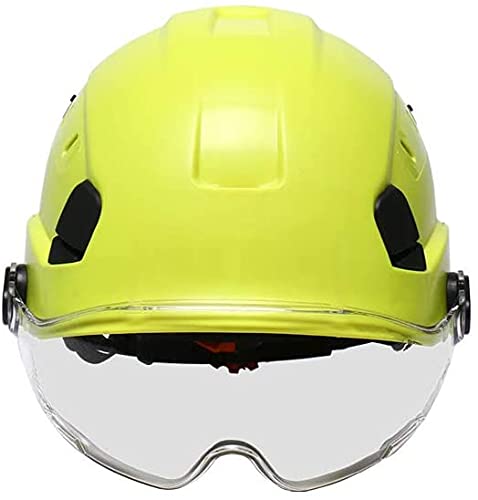 Casco de Seguridad ABS Casco de protección Ajustable para Trabajos en Altura con suspensión de 6 Puntos para construcción y Escalada(Color:Green,Size: Type B)