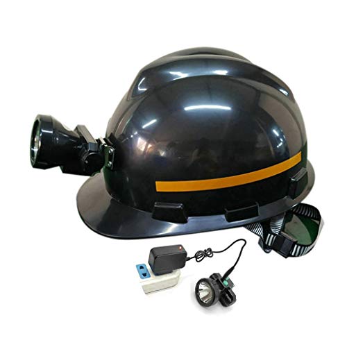 Casco para Faro, con Tiras Reflectantes Casco Protector Antideslumbrante Resistente a Los Olores Batería Recargable De 2600 MA Iluminación del Sitio Ingeniería Mineros Minas