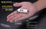 Nitecore TIP 2017 360 lúmenes USB recargable de acero inoxidable llavero de luz con la marca EdisonBright cable de carga USB