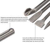 TcnoMreol - Juego de brocas de cincel SDS para hormigón (8 unidades, acero cromado, SDS Plus, cinceles planos y anchos, cinceles para raspar en ángulo, para hormigón, ladrillo, mampostería máx. a 7/10113 pulgadas