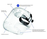 Protector facial de seguridad de doble corona con casco de trinquete y protector de barbilla, tinte transparente, revestimiento antivaho Sta-Clear, corona transparente, S38440