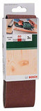 Bosch Home and Garden 2609256189 - Juego de lija de 3 piezas para lijadoras de cinta, color rojo, calidad 80, sin agujeros, sujetado