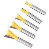 5 Unids Fresadora Fresadora de cola de milano Broca de cola de milano Extremo de cola de milano para herramientas de mano de madera de proceso Accesorios