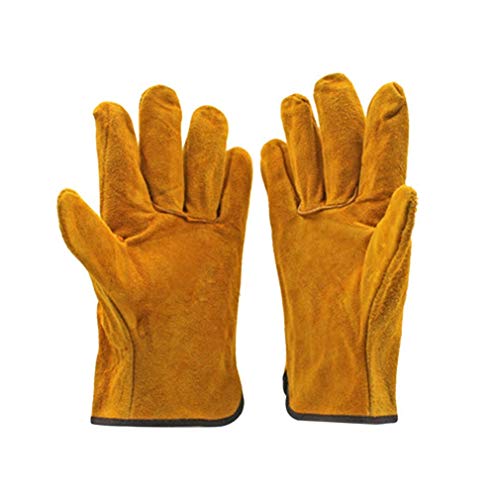 Guantes de Soldador de Cuero de Vaca duraderos a Prueba de Fuego, Guantes de Seguridad en el Trabajo Anti-Calor para soldar Herramientas de Mano de Metal (al Azar)