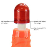 Cono De Tráfico Con Luz LED, Cono De Seguridad Altura 70 Cm Pieza De Señalización Emergencia Pilón De Seguridad Con Rayas Reflectantes Flexible Y Transportable