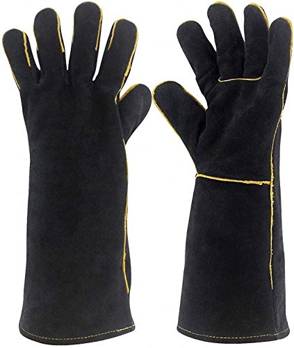 Guantes de Soldador de Estilo Deportivo 16 IN Guantes Largos, Seguros y duraderos, Guantes de Soldadura Resistentes al Calor, Mitones for soldadores/Chimenea/Camping/Cocina/Jardinería