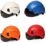 Casco de Seguridad Casco Industrial ABS con Gafas, diseño de Soporte Protector, Utilizado en proyectos de construcción, Operaciones a Gran altitud(Color:Orange)