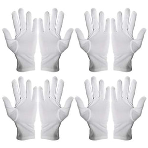 BeauPretty 12 pares de guantes de algodón blanco para entrenamiento, guantes de protección laboral, guantes para hospital, cosméticos, spa, hidratantes, inspección de monedas