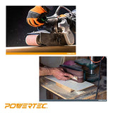 POWERTEC 110810 - Correas de lijado de óxido de aluminio de grano 80, papel de lija de alta calidad para lijadora de banda portátil, paquete de 10