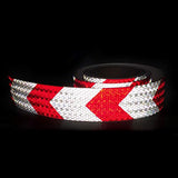 Cinta reflectante de seguridad blanca y roja impermeable de alta visibilidad de 2 pulgadas x 30 pies, cinta reflectora de visibilidad para remolques, camiones, coches