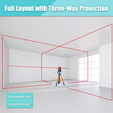 Nivelador láser de haz rojo horizontal vertical con línea cruzada Lazer recargable herramienta para construcción, techo, azulejos, cuadros, colgar cuadros, marco de pared, gabinete con base giratoria de 360 grados
