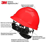 Casco de seguridad SecureFit H-705SFR-UV, rojo, sin ventilación, con sensor Uvicator, suspensión de trinquete de difusión de presión de 4 puntos, ANSI Z87.1