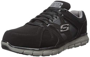 Skechers, Zapatos de Trabajo para Hombre, Synergy Ekron 77068, Negro/Carbón, 27 Ancho Medio