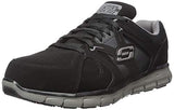 Skechers, Zapatos de Trabajo para Hombre, Synergy Ekron 77068, Negro/Carbón, 27 Ancho Medio