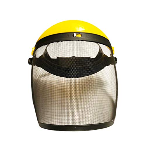 Casco de Seguridad Forestal Industrial Máscara de Cabeza Facial Cable de Acero a Prueba de Salpicaduras Máscara de Seguridad Pantalla de Protección para Corte de Hierba Poda de Ramas Suministros de Trabajo Agrícola