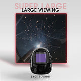 YESWELDER LYG-17800F - Casco de soldadura de oscurecimiento automático, pantalla de visualización grande, color verdadero, sensor de 4 arcos, para soldadura de arco TIG MIG