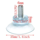 10 piezas de 3,5 cm transparente PVC fuerte ventosa con tornillo M6 piezas de repuesto para mesa de cristal