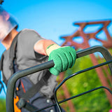 COOLJOB Guantes de trabajo con revestimiento de látex arrugado, guantes de trabajo de látex texturizados con agarre firme, verde y amarillo, un par, tamaño grande (1 par L)