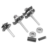 7 Uds 45 ° broca de enrutador de inglete de bloqueo de aleación dura 3 dientes en forma de T juego de brocas de enrutador de madera herramienta de carpintería para recortar
