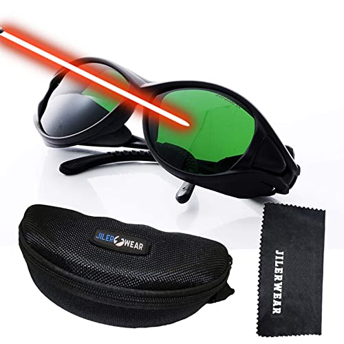 Gafas de seguridad láser profesionales para gafas de protección láser de 405 nm, 445 nm, 450 nm, 532 nm, láser de 850 nm y 190 nm a 490 nm de longitud de onda violeta/azul/rojo