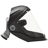 Jackson Safety Maxview - Protector facial ligero con trinquete, tinte transparente, sin revestimiento, negro, 14200 (quitar la película protectora antes de usar)